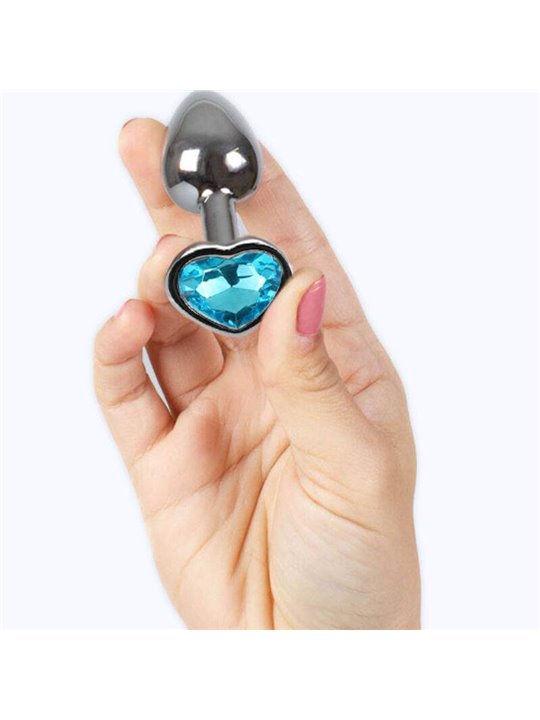 Secretplay - Metal Butt Plug Blue Heart Small Size 7 CM