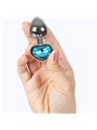Secret Play - Metal Butt Plug Blue Heart Small Size 7 CM