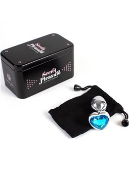 Secretplay - Metal Butt Plug Blue Heart Small Size 7 CM