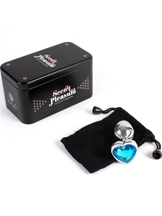 Secretplay - Metal Butt Plug Blue Heart Small Size 7 CM