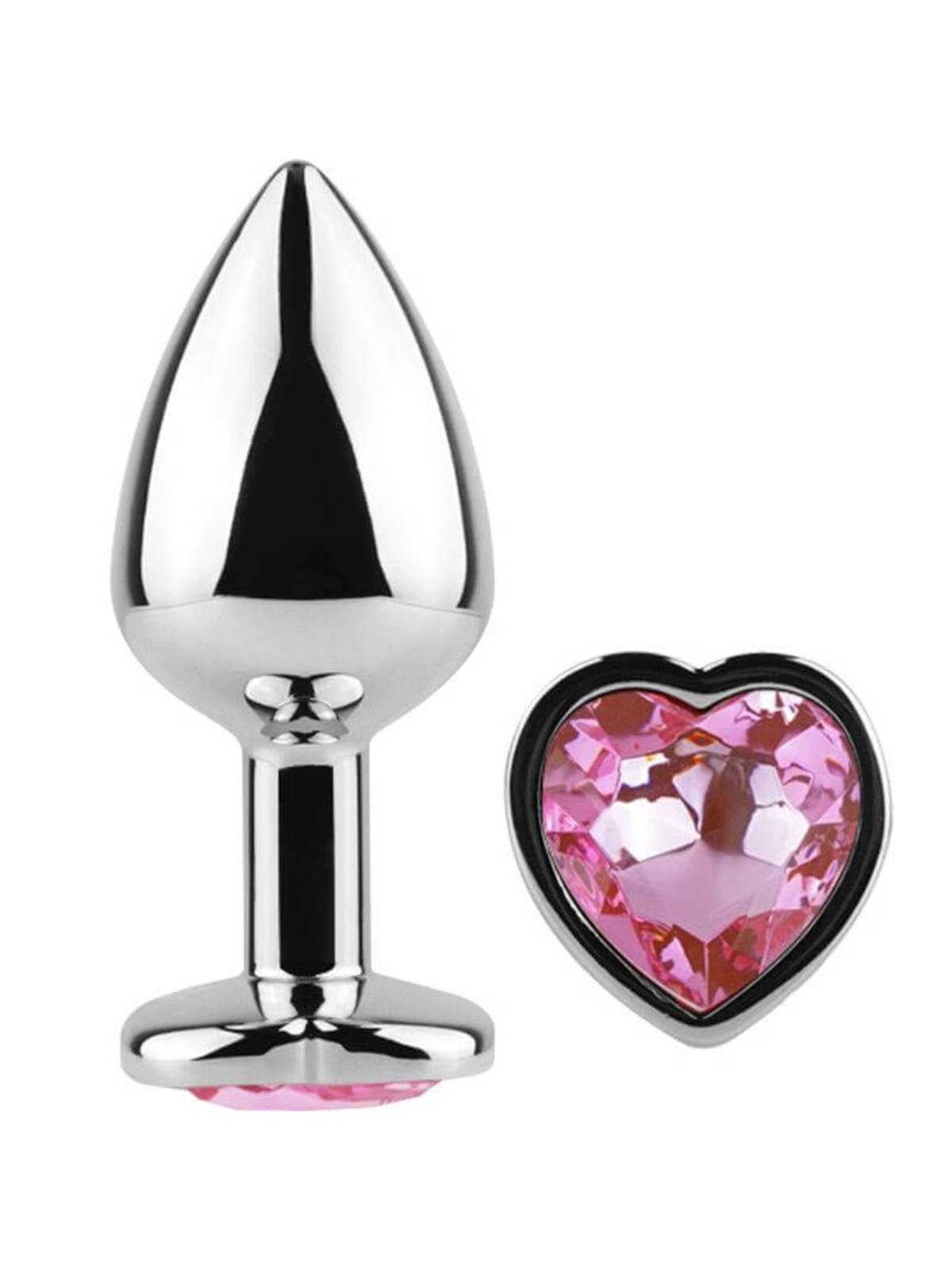 Secret Play - Metal Butt Plug Fuchsia Heart Small Size 7 CM
