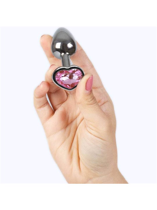 Secretplay - Metal Butt Plug Fuchsia Heart Small Size 7 CM