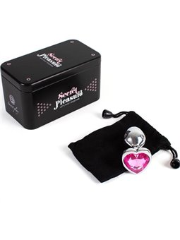 Secretplay - Metal Butt Plug Fuchsia Heart Small Size 7 CM