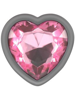 Intense - Aluminum Metal Anal Plug Pink Heart Size S