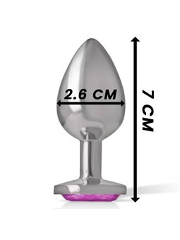 Intense - Aluminum Metal Anal Plug Pink Heart Size S