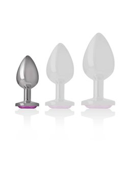 Intense - Metal Aluminum Anal Plug Heart Pink Size S
