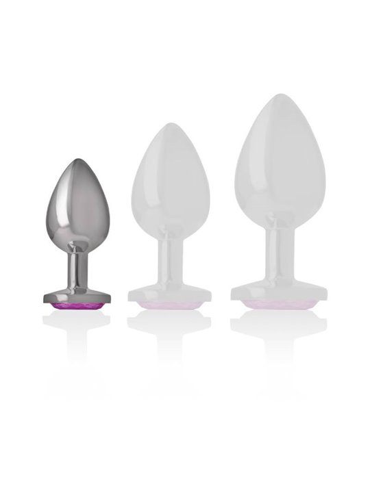 Intense - Metal Aluminum Anal Plug Heart Pink Size S