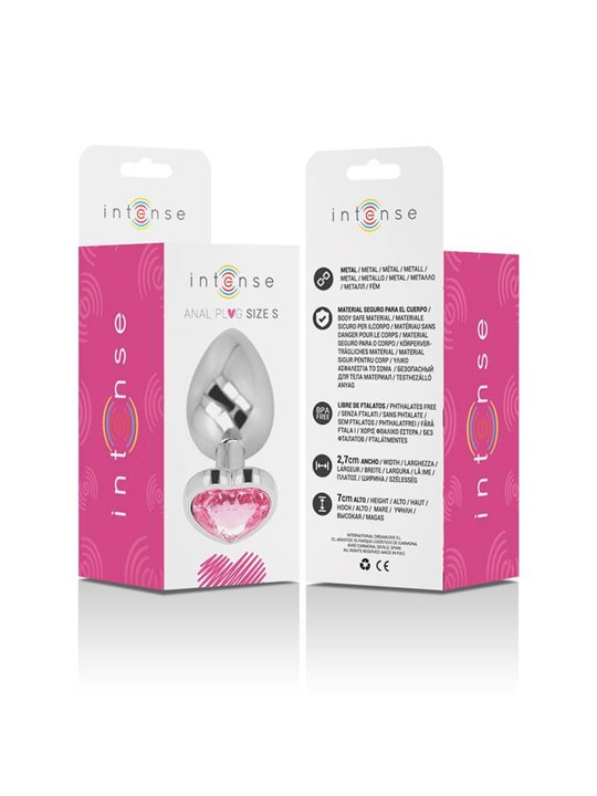 Intense - Aluminum Metal Anal Plug Pink Heart Size S