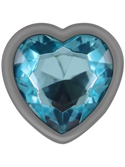 Intense - Aluminum Metal Anal Plug Blue Heart Size S