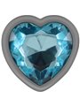 Intense - Aluminum Metal Anal Plug Blue Heart Size S