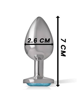 Intense - Metal Aluminum Anal Plug Heart Blue Size S