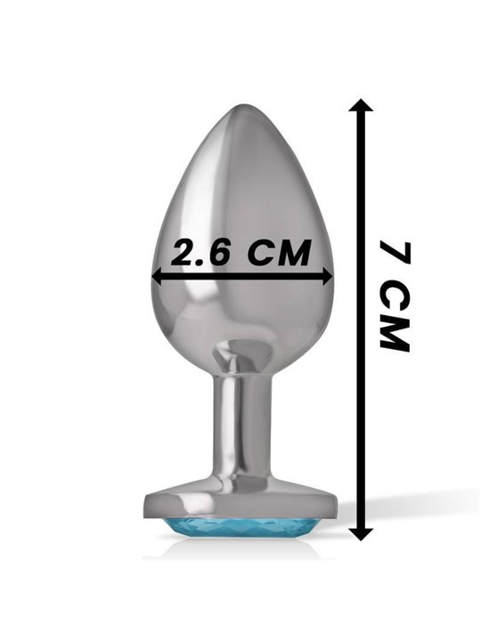 Intense - Aluminum Metal Anal Plug Blue Heart Size S