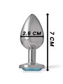 Intense - Aluminum Metal Anal Plug Blue Heart Size S