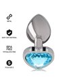 Intense - Metal Aluminum Anal Plug Heart Blue Size S