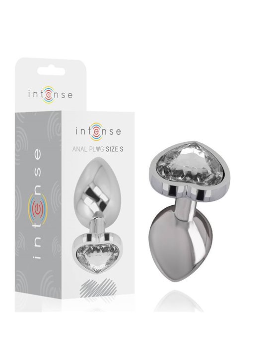 Intense - White Heart Aluminum Metal Anal Plug Size S
