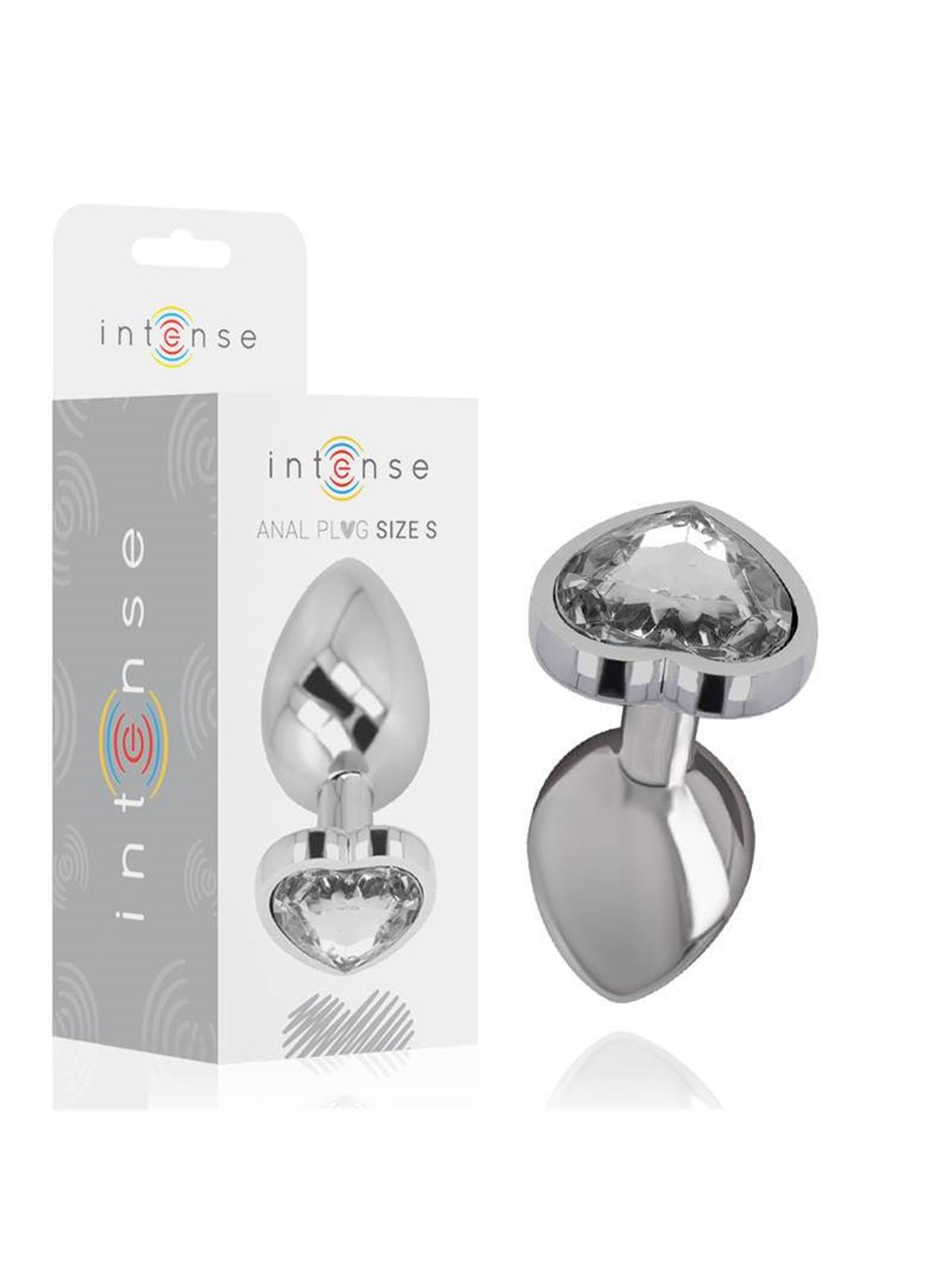 Intense - White Heart Aluminum Metal Anal Plug Size S