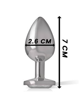 Intense - White Heart Aluminum Metal Anal Plug Size S