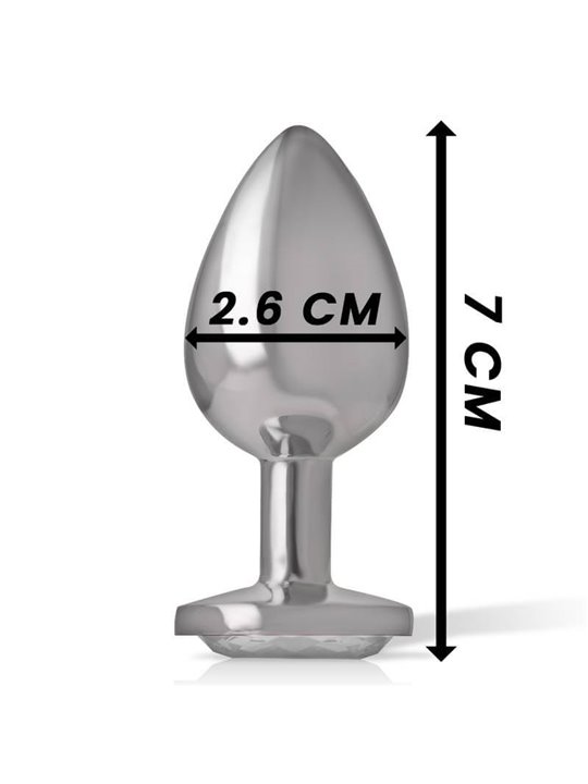 Intense - White Heart Aluminum Metal Anal Plug Size S