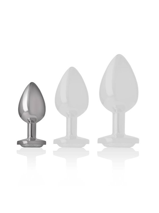 Intense - White Heart Aluminum Metal Anal Plug Size S