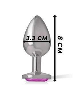 Intense - Aluminum Metal Anal Plug Pink Heart Size M