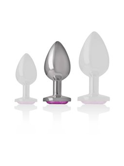 Intense - Aluminum Metal Anal Plug Pink Heart Size M