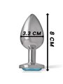 Intense - Aluminum Metal Anal Plug Blue Heart Size M