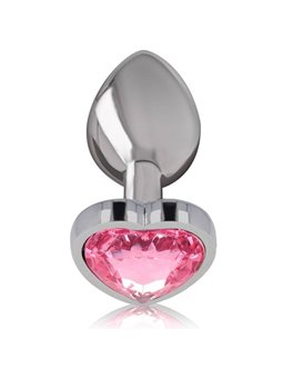 Intense - Metal Aluminum Anal Plug Heart Pink Size L