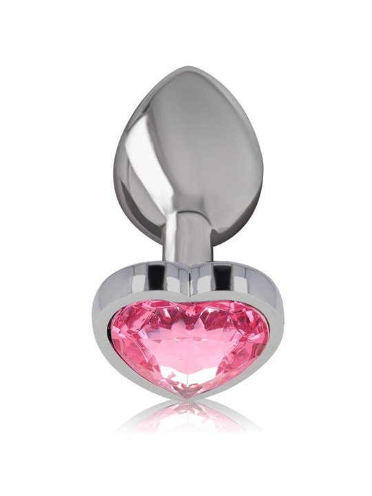 Intense - Metal Aluminum Anal Plug Heart Pink Size L