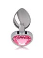 Intense - Metal Aluminum Anal Plug Heart Pink Size L