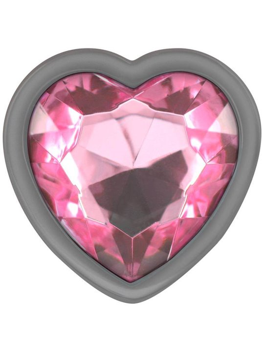 Intense - Metal Aluminum Anal Plug Heart Pink Size L