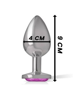 Intense - Metal Aluminum Anal Plug Heart Pink Size L