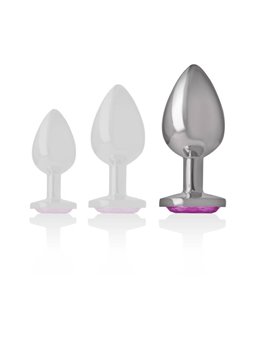 Intense - Metal Aluminum Anal Plug Heart Pink Size L