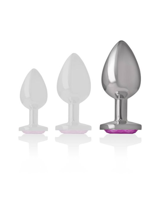 Intense - Metal Aluminum Anal Plug Heart Pink Size L