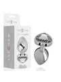 Intense - Anal Plug Metal Aluminum White Heart Size L