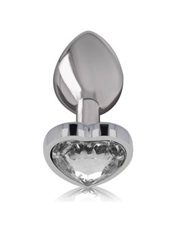 Intense - Anal Plug Metal Aluminum White Heart Size L