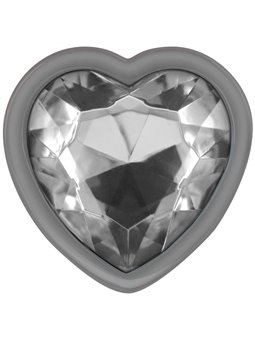 Intense - Anal Plug Metal Aluminum White Heart Size L