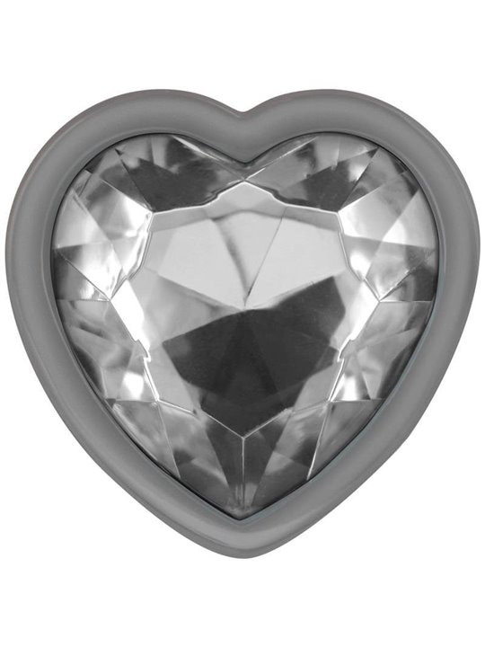 Intense - Anal Plug Metal Aluminum White Heart Size L