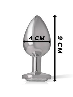 Intense - Anal Plug Metal Aluminum White Heart Size L