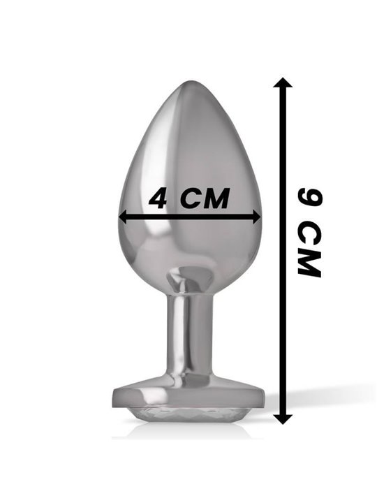 Intense - Anal Plug Metal Aluminum White Heart Size L