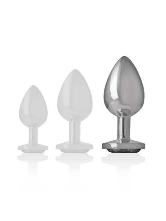 Intense - Anal Plug Metal Aluminum White Heart Size L