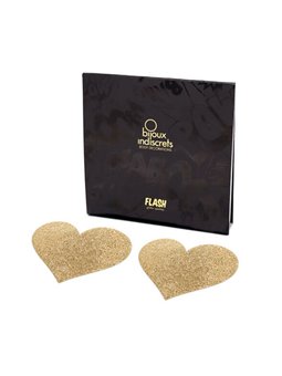 Bijoux - Indiscrets Flash Golden Heart Nipple Covers