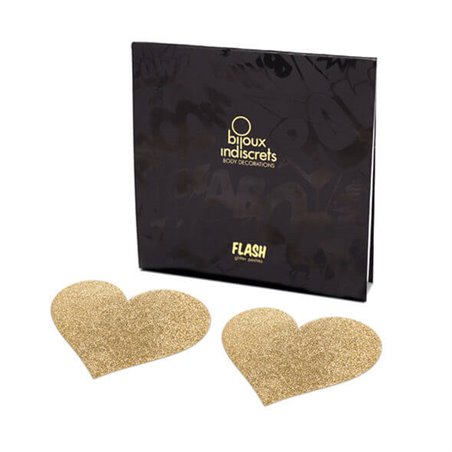 Bijoux Indiscrets Copricapezzoli Flash Heart Gold
