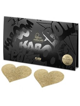 Bijoux - Indiscrets Flash Golden Heart Nipple Covers