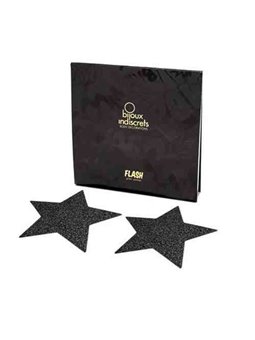 Bijoux - Indiscrets Flash Black Star Nipple Caps