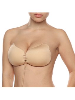 Bye-Bra Lace-It - Reggiseno Adesivo con Scollatura Regolabile - Coppa D Beige