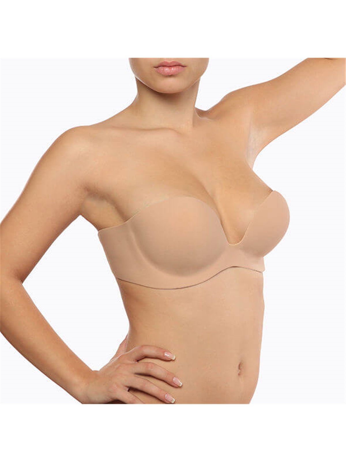 Bye-Bra Gala - Reggiseno Push-Up a Balconcino Adesivo e Riutilizzabile - Coppa C Beige