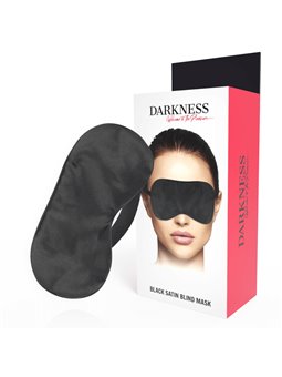 Darkness Black Satin Blind Mask - Mascherina Copri Occhi in Raso Nero