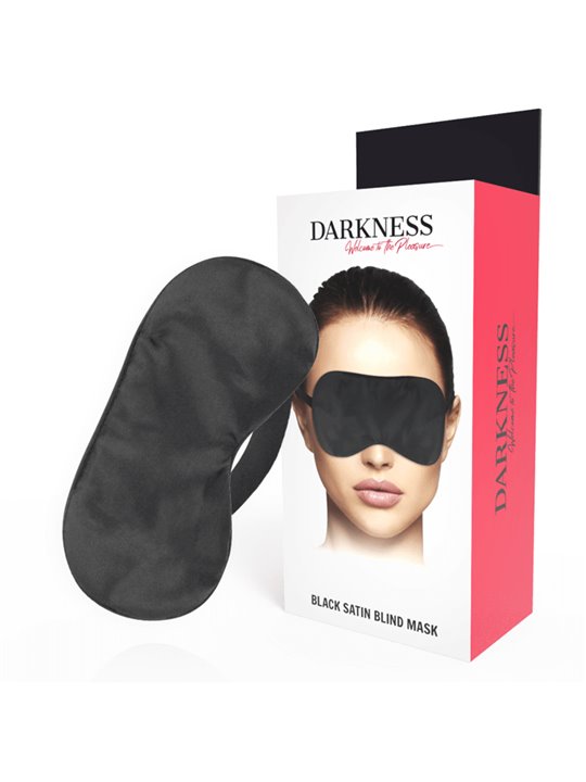 Darkness Black Satin Blind Mask - Mascherina Copri Occhi in Raso Nero