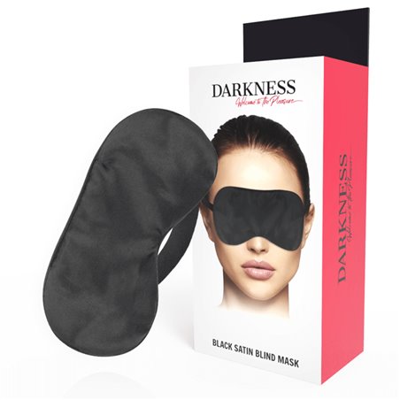 Darkness Black Satin Blind Mask - Mascherina Copri Occhi in Raso Nero