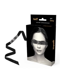 Coquette Chic Desire - Black Lace Mask with Ribbon